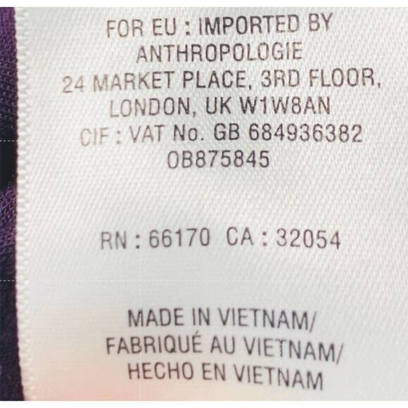 Anthropologie Maeve Purple Paisley Print Long Sleeve Dress Size Small NWOT - Picture 9 of 9